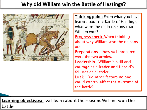 Why Did William win the Battle of Hastings Assessment