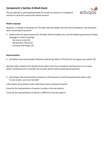 media gcse coursework mark scheme