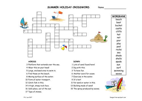 End of term Literacy activity:  Summer Holiday worksheets