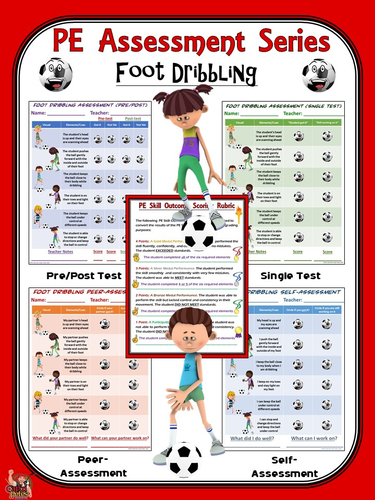 PE Assessment Series: Foot Dribbling- 4 Versions