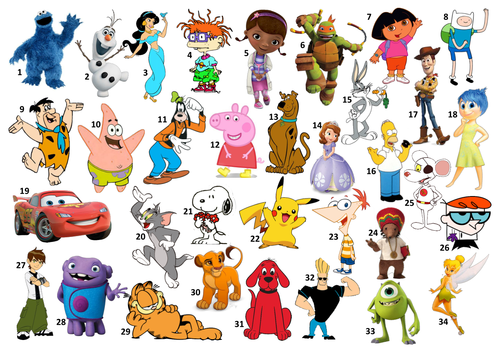 Can you name them all?  Cartoon character pictures, Cartoon