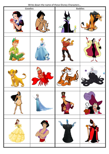 Kids Quiz - Name the Disney Character! | Teaching Resources