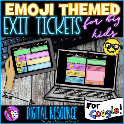 Digital Emoji Exit Slip Tickets for Google