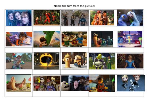 Kids Quiz Name The Movie Teaching Resources