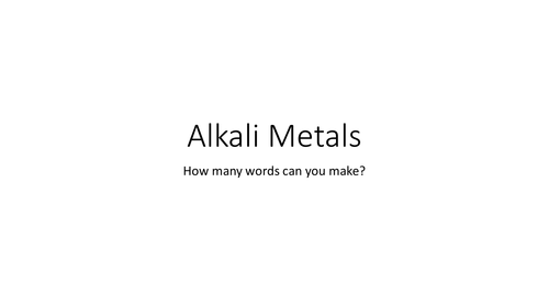 Alkali Metals and Ion Formation