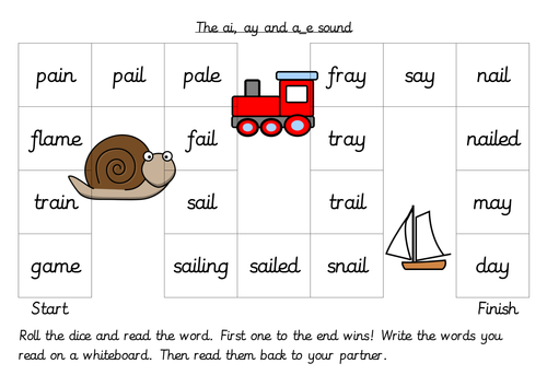 Alternative spelling patterns board games