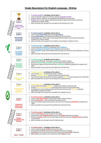 GCSE English Language Learning Ladder Writing