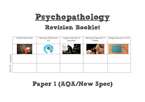 AQA A Level Psychology (New Spec) Psychopathology WHOLE TOPIC Revision Book [Paper 1]