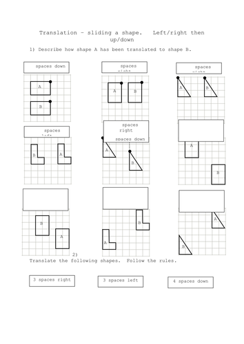 Translation Worksheet Teaching Resources