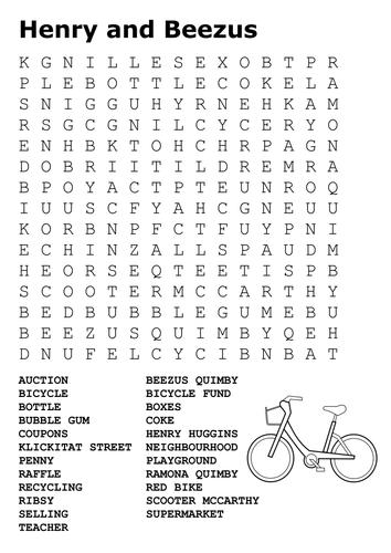 Henry and Beezus Word Search