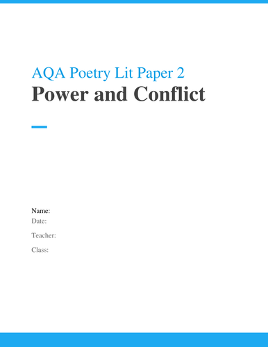 AQA Poetry Revision Workbook
