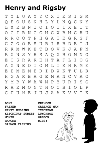 Henry and Ribsy Word Search