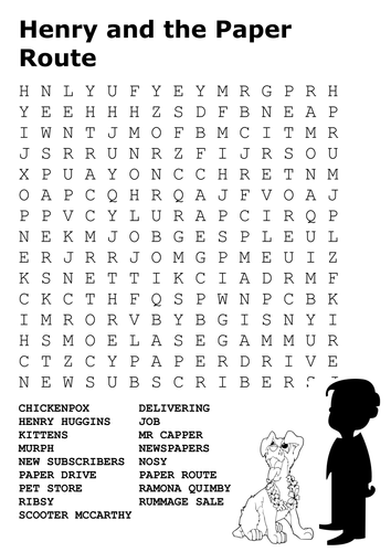 Henry and the Paper Route Word Search