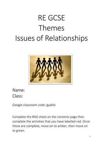 Issues of Relationships Revision Booklet (Eduqas)