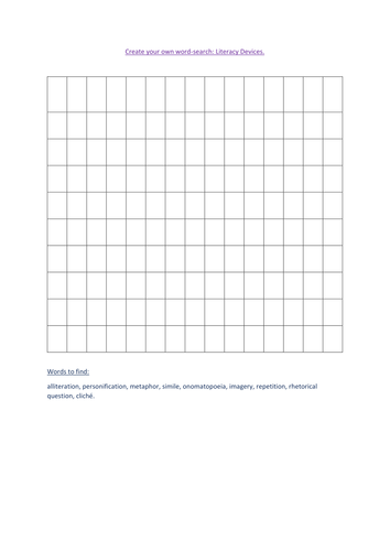 Literacy devices word -search.