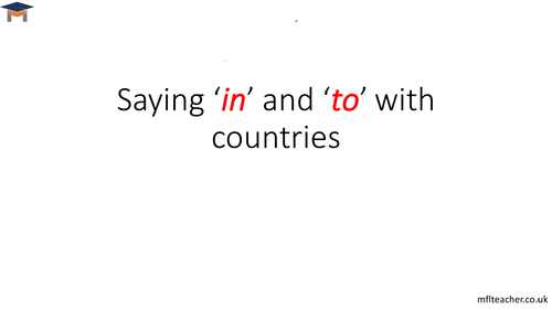 French - Saying 'in' and 'to' with countries