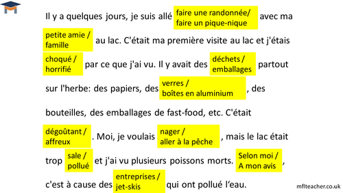French - Local environment trapdoor text