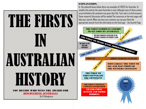 HISTORY RESEARCH LEADING TO THE AUSTRALIAN FIRST AWARDS | Teaching Resources