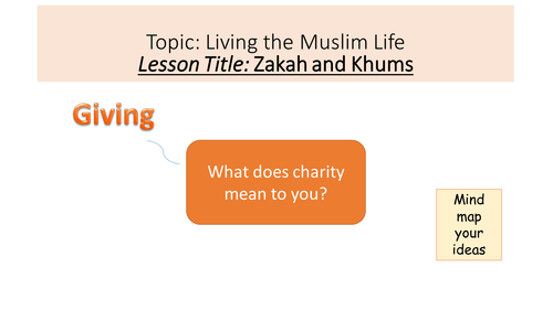 Zakah and Khums. Edexcel Beliefs in Action B. 9-1 GCSE