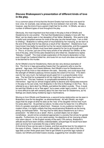 Presentation of desdemona in othello picture