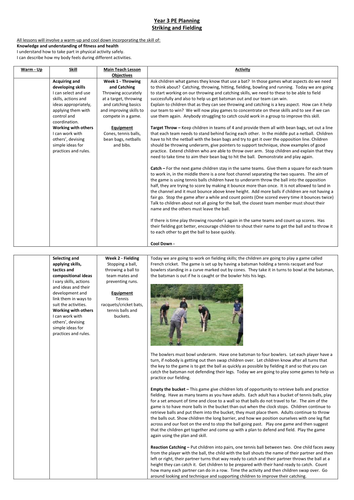 Year 3 Striking and Fielding