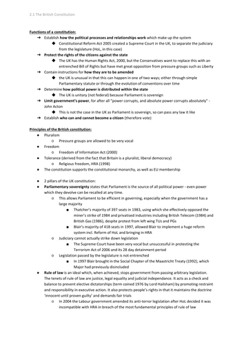 Edexcel Government & Politics AS-level: Unit 2 revision notes