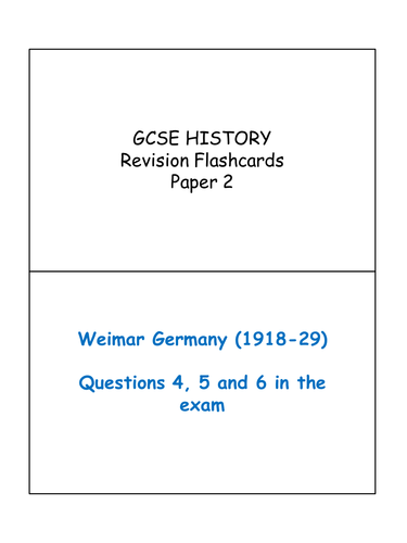 AQA GCSE History Student Revision Flashcards (Paper 2)