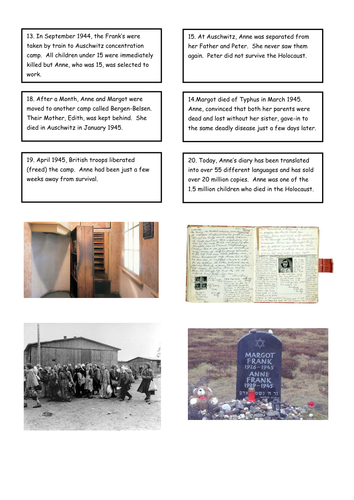 Anne Frank case study - the Holocaust