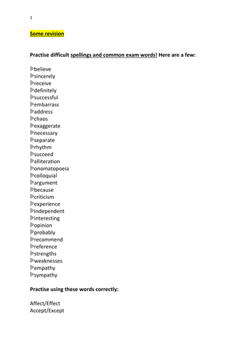 GCSE ENGLISH LANGUAGE REVISION