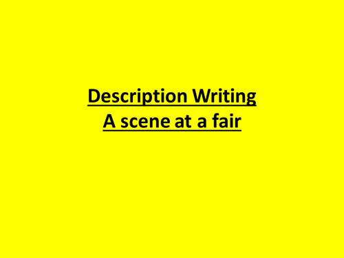 Description writing of a fair
