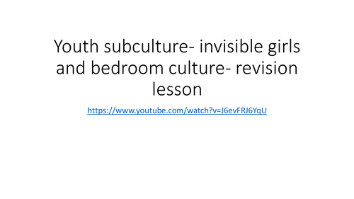 Eight  1 hour revision lessons on Youth Subcultures for A Level sociology (OCR)
