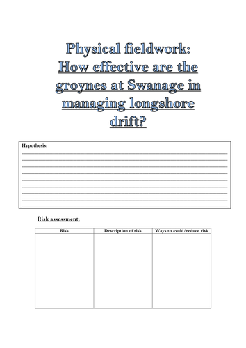 AQA NEW Spec fieldwork booklet