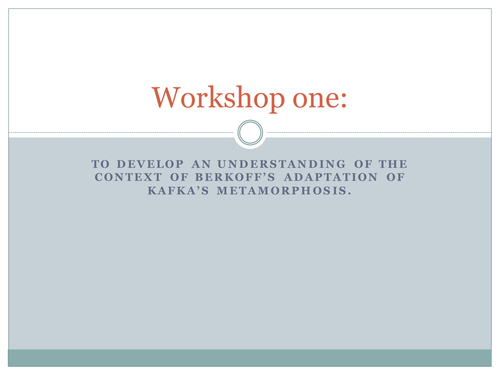 Unit of work- Artaud