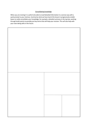 Consolidating Knowledge and Revision Notes