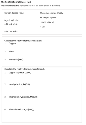 Edexcel GCSE C2 Reacting Masses questions
