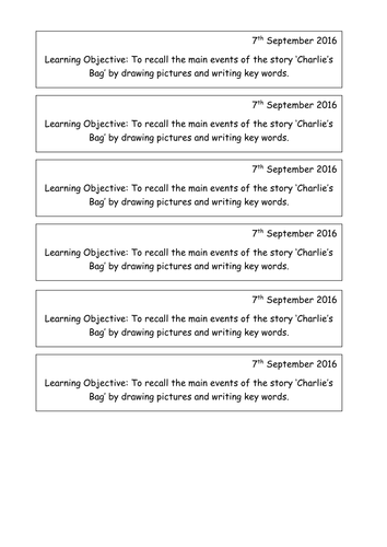 Charlie's Bag Year 2 KS1 Resources