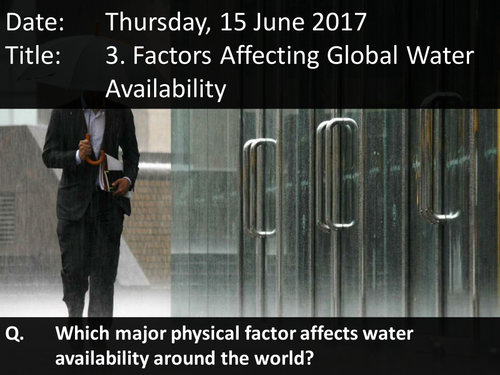 3. Factors Affecting Global Water Availability