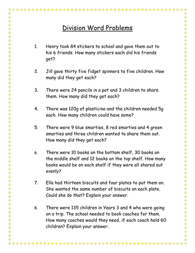 Division word problems