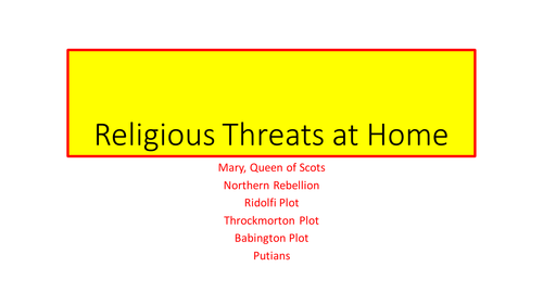 AQA 8145 Elizabeth I - Religious threats at Home