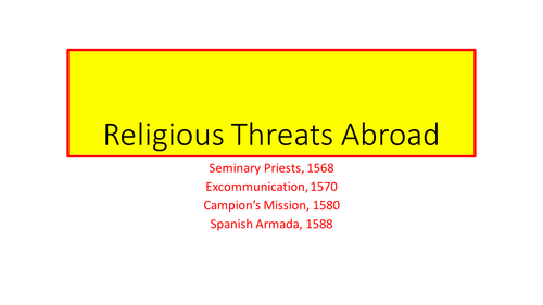 AQA 8145 Elizabeth I - Catholic threats from abroad