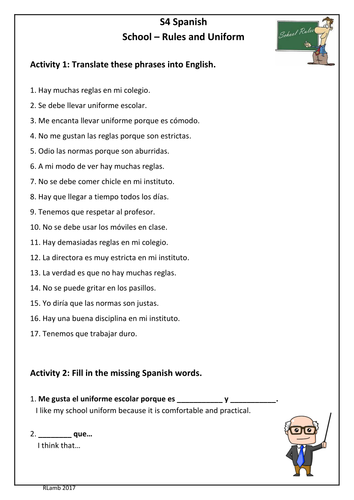 spanish-school-rules-las-reglas-las-normas-teaching-resources