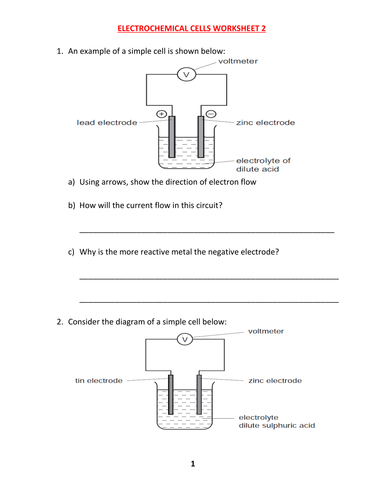 Collection of Electrochemistry Worksheet - Bluegreenish