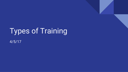 Unit 3- Types/methods of training