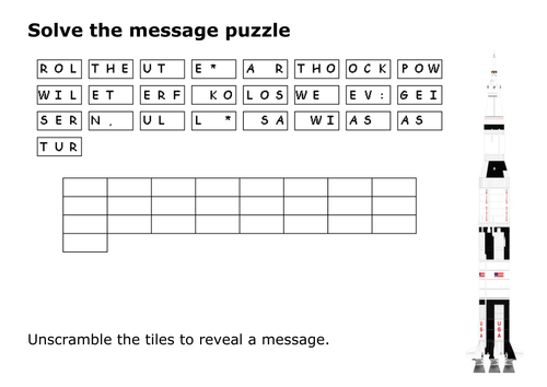 Solve the message puzzle about the Space Race