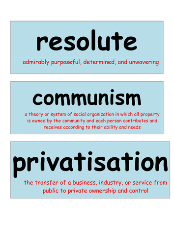 Challenging vocabulary for Year 6 writing