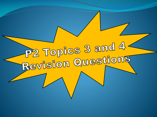 Edexcel Science Additional and Physics P2 Revision Multiple Choice