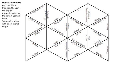 End of term puzzle Stimmt 1 unit 4 Schule ist Klasse