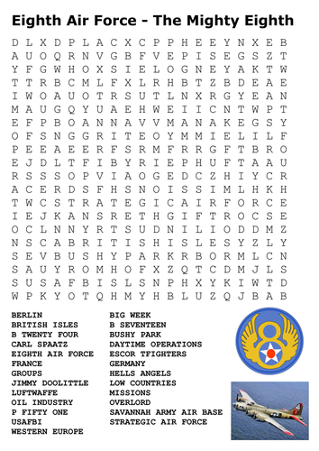 Eighth Air Force - The Mighty Eighth Word Search