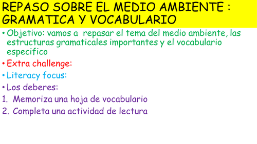 Y13 SPANISH ENVIRONMENT REVISION AQA 2