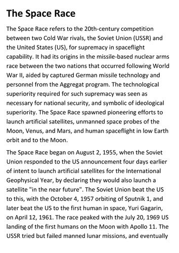 The Space Race Handout